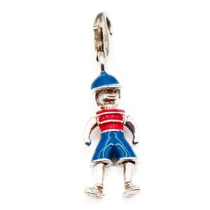 Thomas Sabo Rare Charm Boy Sterling Silver Enamel Pendant 925 Blue & Red